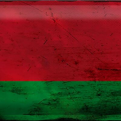 Blechschild Flagge Weißrussland 30x20cm Flag Belarus Rost