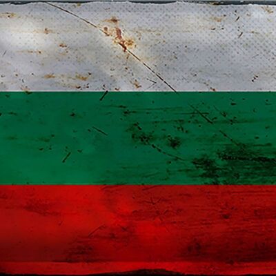 Blechschild Flagge Bulgarien 30x20cm Flag Bulgaria Rost