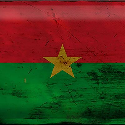 Cartel de chapa Bandera Burkina Faso 30x20cm Burkina Faso Óxido