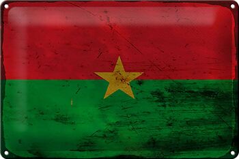 Panneau en tôle drapeau Burkina Faso 30x20cm Burkina Faso rouille 1