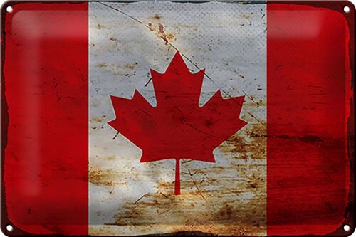 Blechschild Flagge Kanada 30x20cm Flag of Canada Rost