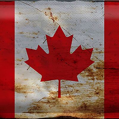 Targa in metallo Bandiera Canada 30x20 cm Bandiera del Canada Ruggine
