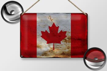 Signe en étain drapeau Canada 30x20cm drapeau du Canada rouille 2