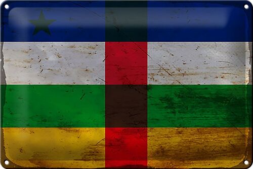 Blechschild Flagge Zentralafrikanische Republik 30x20cm RO