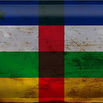 Cartel de chapa bandera República Centroafricana 30x20cm RO