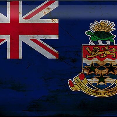 Blechschild Flagge Cayman Islands 30x20cm Flag Rost