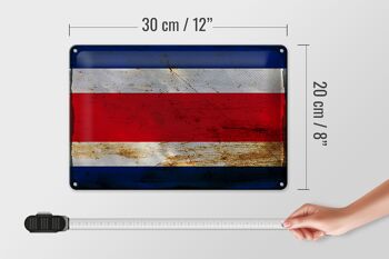 Panneau en tôle drapeau Costa Rica 30x20cm Costa Rica rouille 4