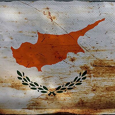 Cartel de chapa Bandera de Chipre 30x20cm Bandera de Chipre Óxido