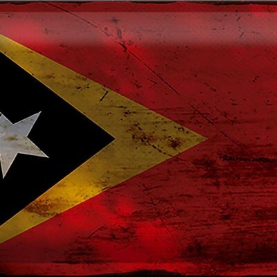 Blechschild Flagge Osttimor 30x20cm Flag East Timor Rost