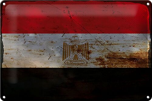 Blechschild Flagge Ägypten 30x20cm Flag of Egypt Rost