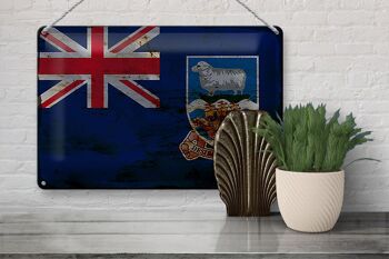 Drapeau en étain des îles Falkland, 30x20cm, drapeau rouille 3