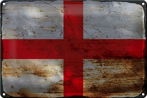 Blechschild Flagge England 30x20cm Flag of England Rost