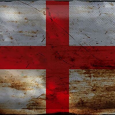Targa in metallo Bandiera Inghilterra 30x20 cm Bandiera dell'Inghilterra Ruggine