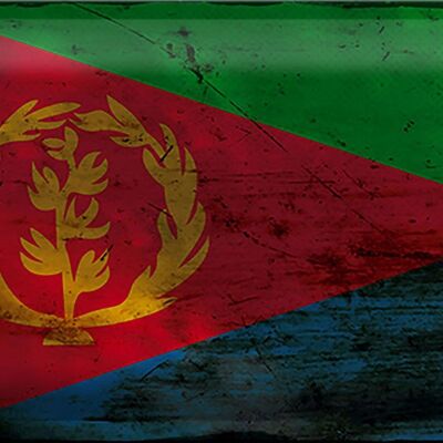 Blechschild Flagge Eritrea 30x20cm Flag of Eritrea Rost