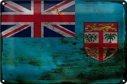 Blechschild Flagge Fidschi 30x20cm Flag of Fiji Rost