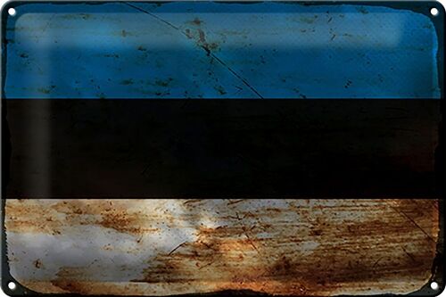 Blechschild Flagge Estland 30x20cm Flag of Estonia Rost