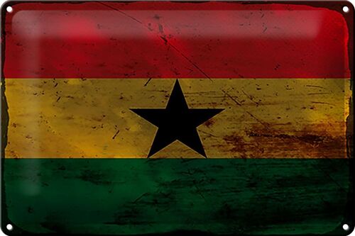 Blechschild Flagge Ghana 30x20cm Flag of Ghana Rost