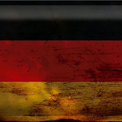 Signe en étain drapeau Allemagne 30x20cm drapeau Allemagne rouille