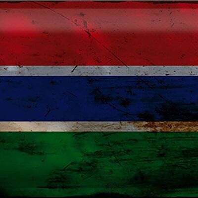 Blechschild Flagge Gambia 30x20cm Flag of the Gambia Rost
