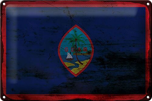 Blechschild Flagge Guam 30x20cm Flag of Guam Rost