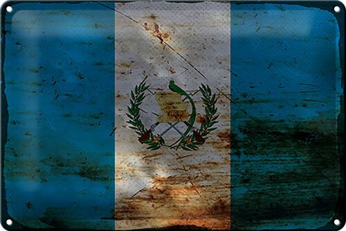 Blechschild Flagge Guatemala 30x20cm Flag Guatemala Rost