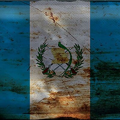 Targa in metallo Bandiera Guatemala 30x20 cm Bandiera Guatemala Ruggine