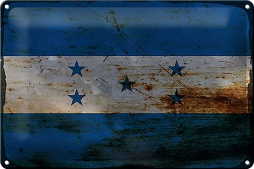 Blechschild Flagge Hondura 30x20cm Flag of Honduras Rost
