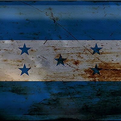 Signe en étain drapeau Honduras 30x20cm drapeau du Honduras rouille