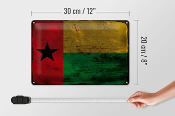 Panneau en tôle drapeau Guinée-Bissau 30x20cm Rouille de Guinée 4