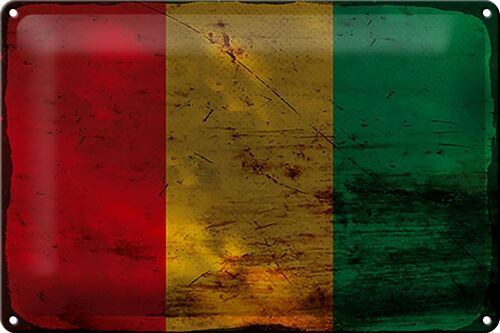 Blechschild Flagge Guinea 30x20cm Flag of Guinea Rost
