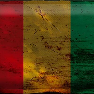 Targa in metallo Bandiera Guinea 30x20 cm Bandiera della Guinea Ruggine