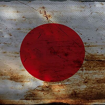 Targa in metallo Bandiera Giappone 30x20 cm Bandiera del Giappone Ruggine