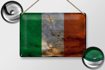 Signe en étain drapeau d'irlande 30x20cm, drapeau d'irlande rouille 2