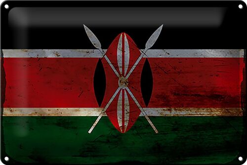 Blechschild Flagge Kenia 30x20cm Flag of Kenya Rost