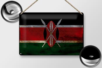 Signe en étain drapeau Kenya 30x20cm drapeau du Kenya rouille 2