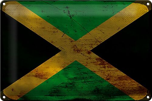 Blechschild Flagge Jamaika 30x20cm Flag of Jamaica Rost