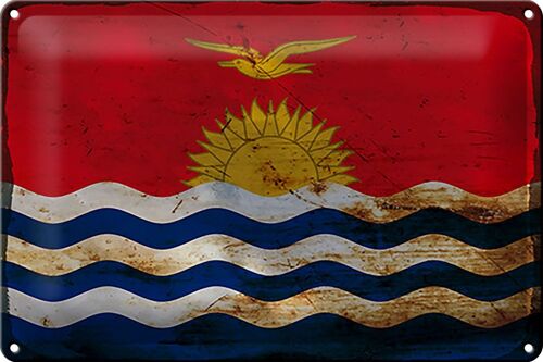 Blechschild Flagge Kiribati 30x20cm Flag of Kiribati Rost