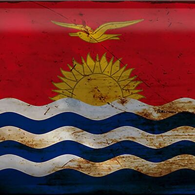 Blechschild Flagge Kiribati 30x20cm Flag of Kiribati Rost