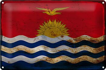 Signe en étain drapeau Kiribati 30x20cm drapeau de Kiribati rouille 1