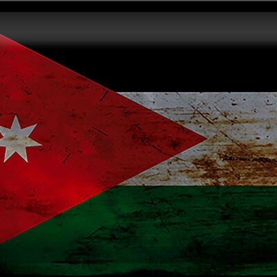 Blechschild Flagge Jordanien 30x20cm Flag of Jordan Rost