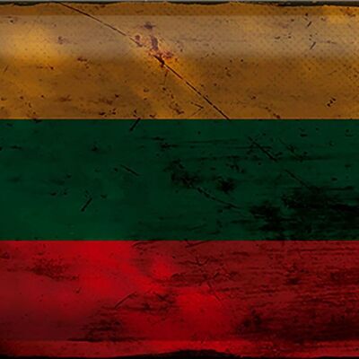 Blechschild Flagge Litauen 30x20cm Flag of Lithuania Rost