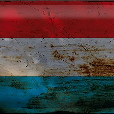 Cartel de chapa Bandera de Luxemburgo 30x20cm Bandera de Luxemburgo Óxido