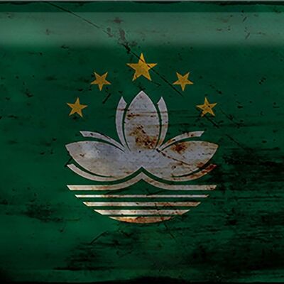 Blechschild Flagge Macau 30x20cm Flag of Macau Rost