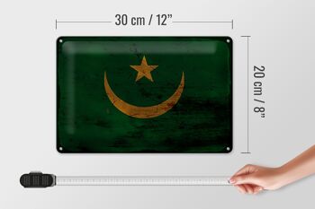 Signe en étain drapeau mauritanie 30x20cm drapeau mauritanie rouille 4