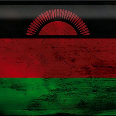 Blechschild Flagge Malawi 30x20cm Flag of Malawi Rost