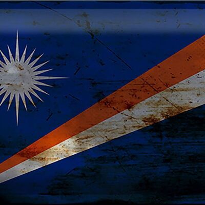 Blechschild Flagge Marshallinseln 30x20cm Flag Rost