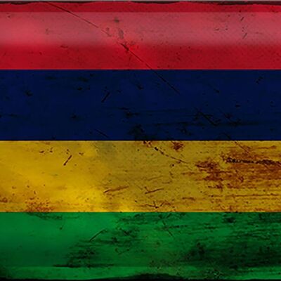 Blechschild Flagge Mauritius 30x20cm Flag Mauritius Rost