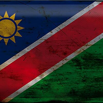 Cartel de chapa Bandera de Namibia 30x20cm Bandera de Namibia Óxido