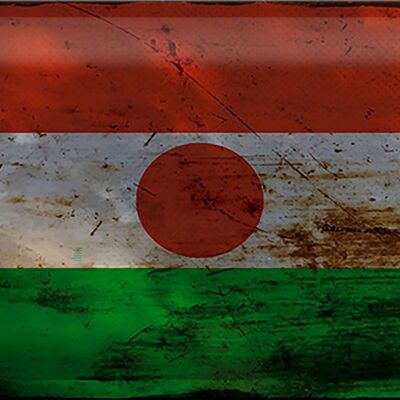 Blechschild Flagge Niger 30x20cm Flag of Niger Rost