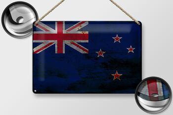 Signe en étain drapeau de nouvelle-zélande, 30x20cm, rouille de nouvelle-zélande 2